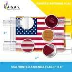 4X6 Inch USA Car Antenna with Gold Fringe- Epoly Printed