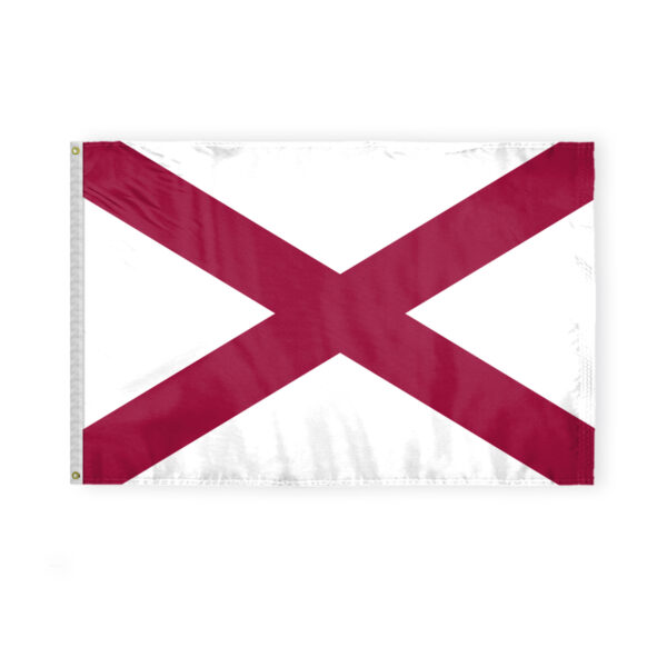 AGAS Alabama State Flag 4x6 Ft - Double Sided Reverse Print on Back 200D Nylon