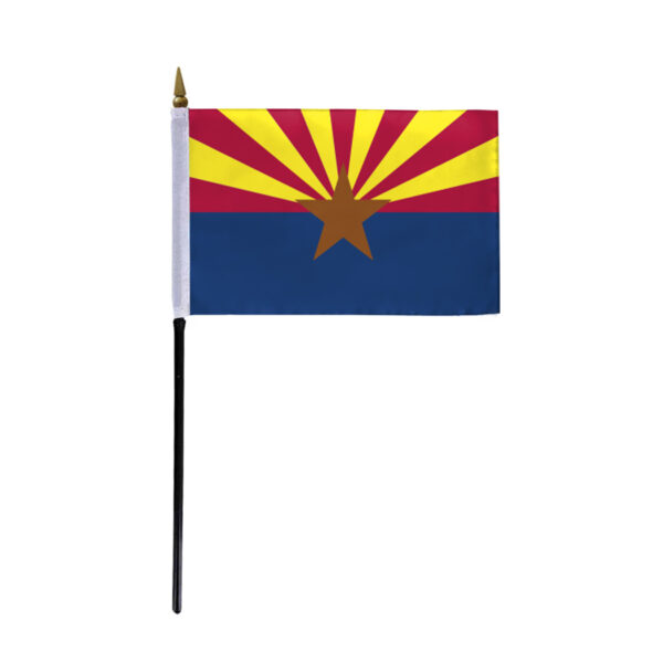 AGAS Arizona Stick Flag 4x6 Inch with 11 inch Plastic Pole