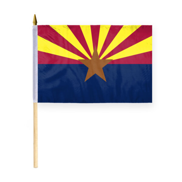 AGAS Arizona Stick Flag 12x18 Inch with 24 inch Wood Pole