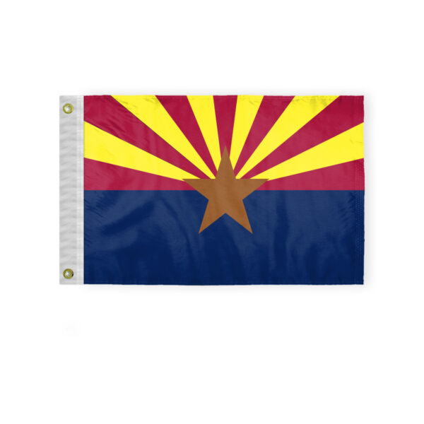 AGAS Arizona State Boat Flag 12x18 Inch - Double Sided Reverse Print On Back 200D Nylon