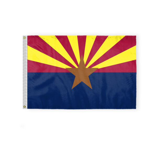 AGAS Arizona State Flag 2x3 Ft - Double Sided Reverse Print On Back 200D Nylon