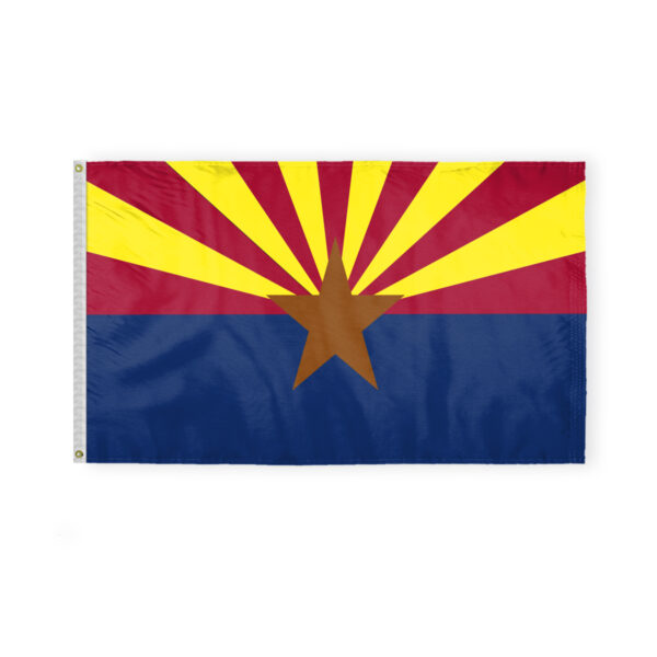 AGAS Arizona State Flag 3x5 Ft - Double Sided Reverse Print On Back 200D Nylon