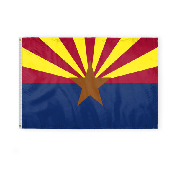 AGAS Arizona State Flag 4x6 Ft - Double Sided Reverse Print On Back 200D Nylon