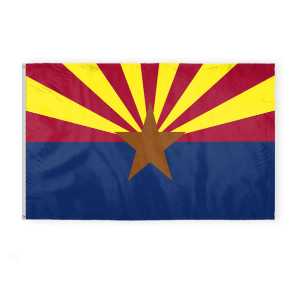 AGAS Arizona State Flag 5x8 Ft - Double Sided Reverse Print On Back 200D Nylon