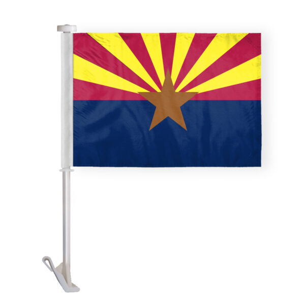 AGAS Arizona State Car Window Flag 10.5x15 inch - Double Side Printed Knitted Polyester