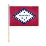 AGAS Arkansas Stick Flag 12x18 Inch with 24 inch Wood Pole