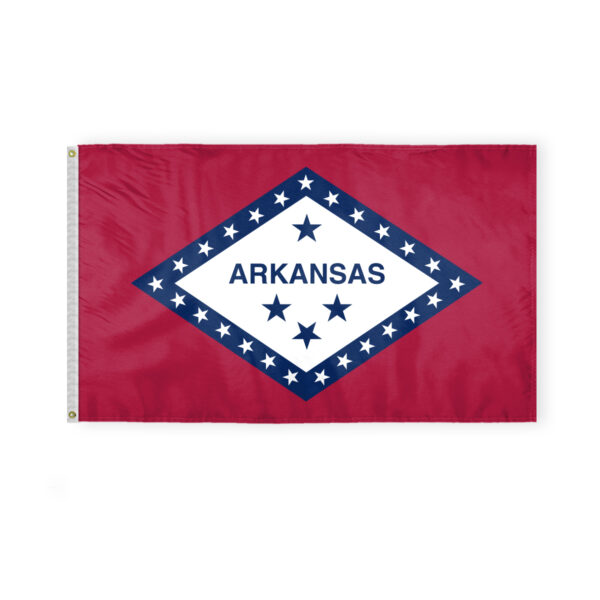 AGAS Arkansas State Flag 3x5 Ft - Single Sided Polyester - Iron Grommets