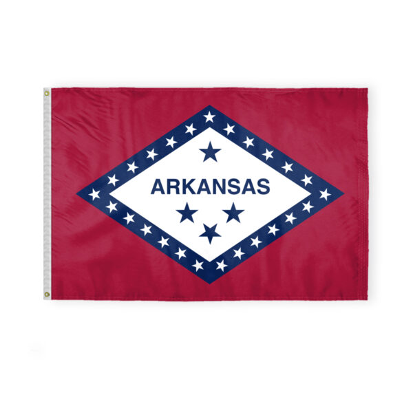AGAS Arkansas State Flag 4x6 Ft - Double Sided Reverse Print On Back 200D Nylon