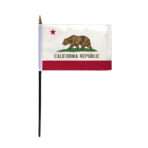 California Stick Flag 4x6 Inch with 11 inch Plastic Pole