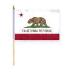 California Stick Flag 12x18 Inch with 24 inch Wood Pole