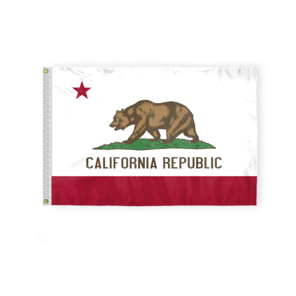 AGAS California State Flag 2x3 Ft - Double Sided Reverse Print On Back 200D Nylon