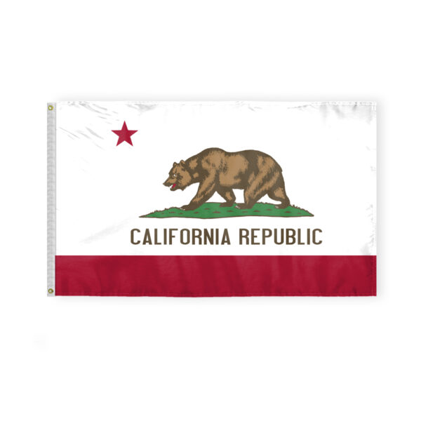 AGAS California State Flag 3x5 Ft - Single Sided Polyester - Iron Grommets