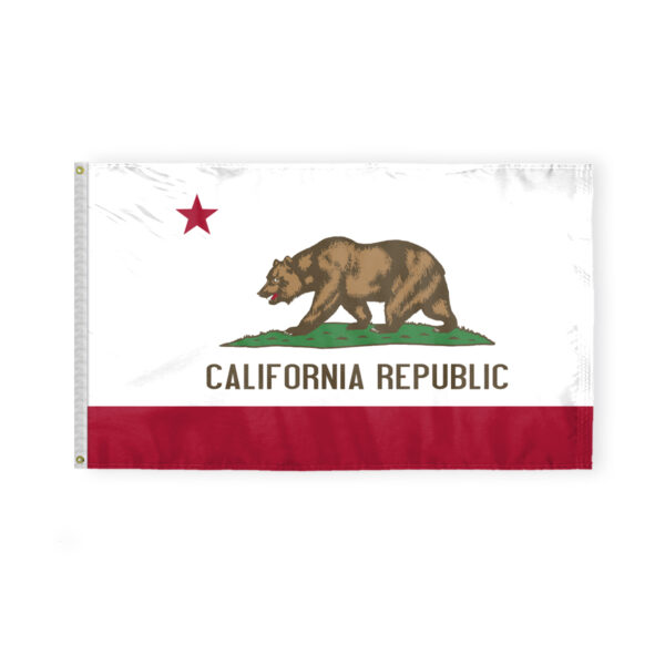 AGAS California State Flag 3x5 Ft - Double Sided Reverse Print On Back 200D Nylon