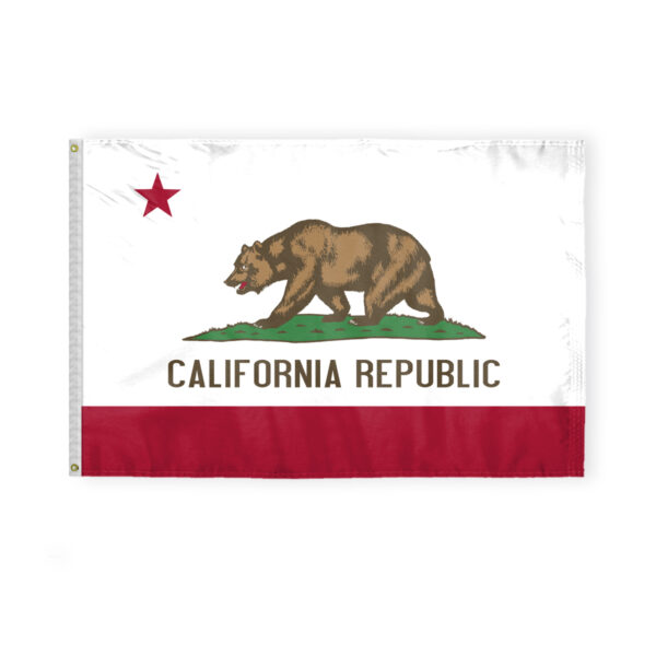 AGAS California State Flag 4x6 Ft - Double Sided Reverse Print On Back 200D Nylon