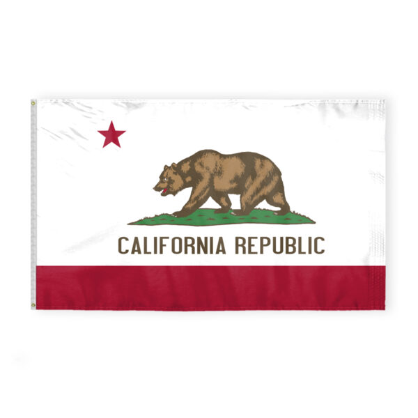 AGAS California State Flag 6x10 Ft - Double Sided Reverse Print On Back 200D Nylon