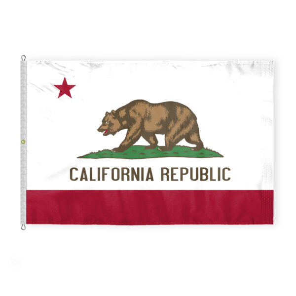 AGAS California State Flag 8x12 Ft - Double Sided Reverse Print On Back 200D Nylon