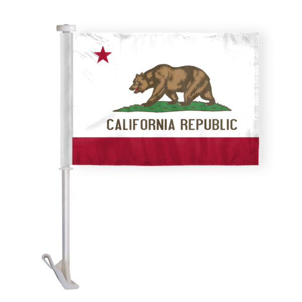 AGAS California State Car Window Flag 10.5x15 inch - Double Side Printed Knitted Polyester