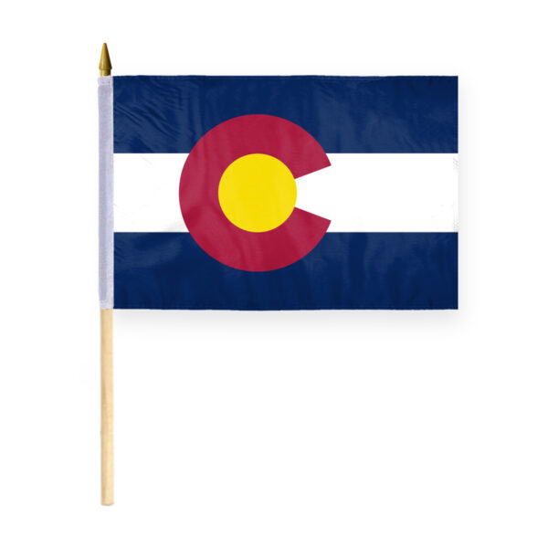AGAS Colorado Stick Flag 12x18 Inch with 24 inch Wood Pole