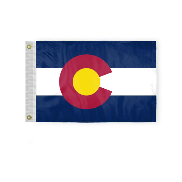 AGAS Colorado State Boat Flag 12x18 Inch - Double Sided Reverse Print On Back 200D Nylon
