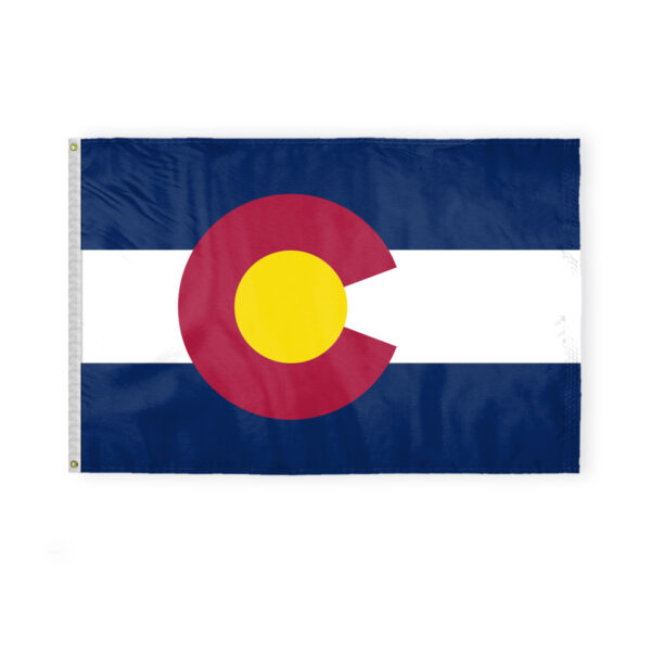 AGAS Colorado State Flag 4x6 Ft - Double Sided Reverse Print On Back 200D Nylon