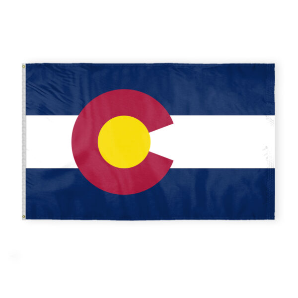 AGAS Colorado State Flag 5x8 Ft - Double Sided Reverse Print On Back 200D Nylon