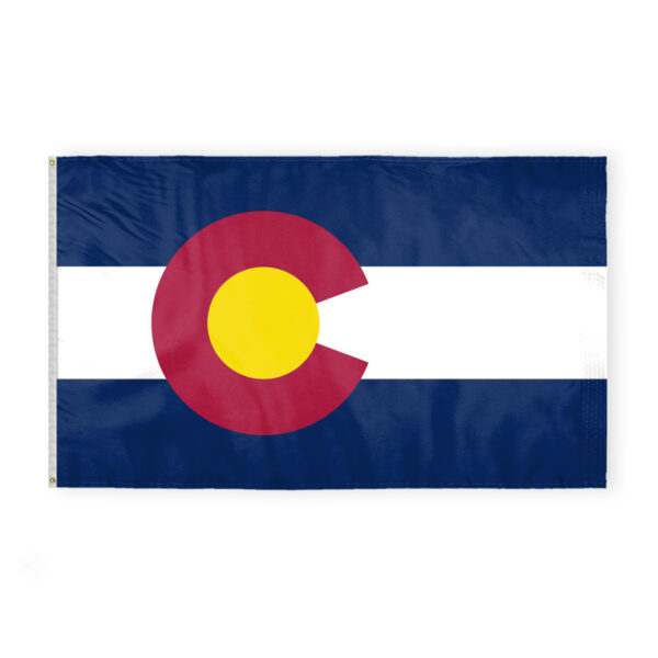 AGAS Colorado State Flag 6x10 Ft - Double Sided Reverse Print On Back 200D Nylon