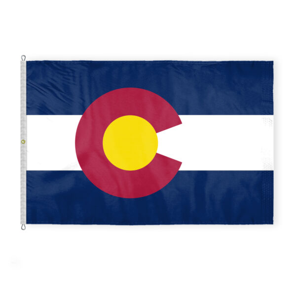 AGAS Colorado State Flag 8x12 Ft - Double Sided Reverse Print On Back 200D Nylon