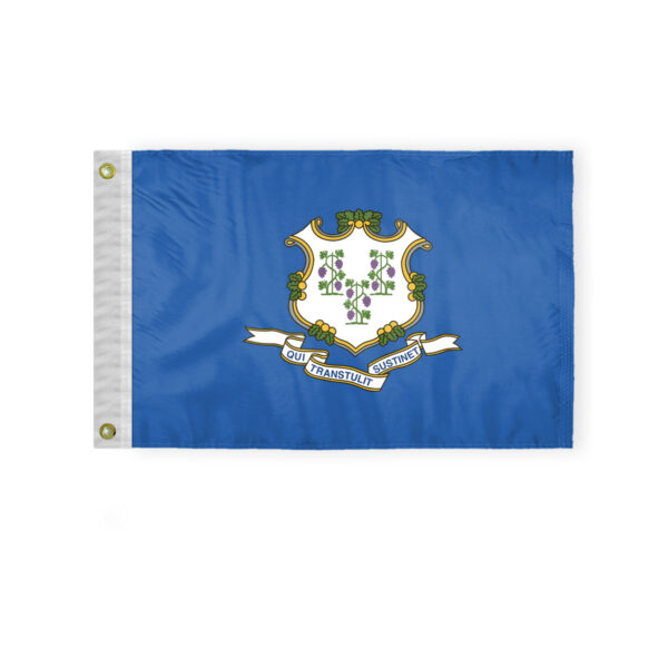 AGAS Connecticut State Boat Flag 12x18 Inch - Double Sided Reverse Print On Back 200D Nylon