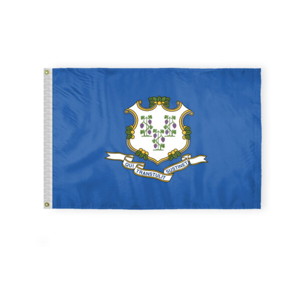 AGAS Connecticut State Flag 2x3 Ft - Double Sided Reverse Print On Back 200D Nylon