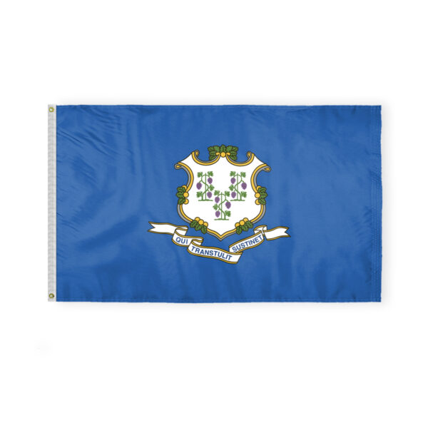 AGAS Connecticut State Flag 3x5 Ft - Double Sided Reverse Print On Back 200D Nylon