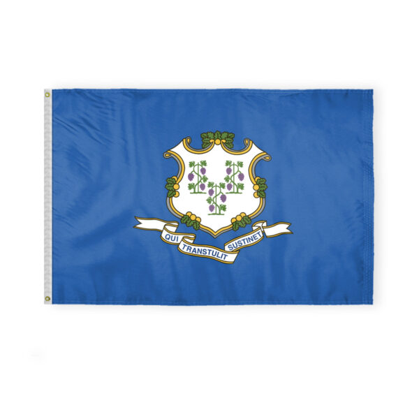 AGAS Connecticut State Flag 4x6 Ft - Double Sided Reverse Print On Back 200D Nylon