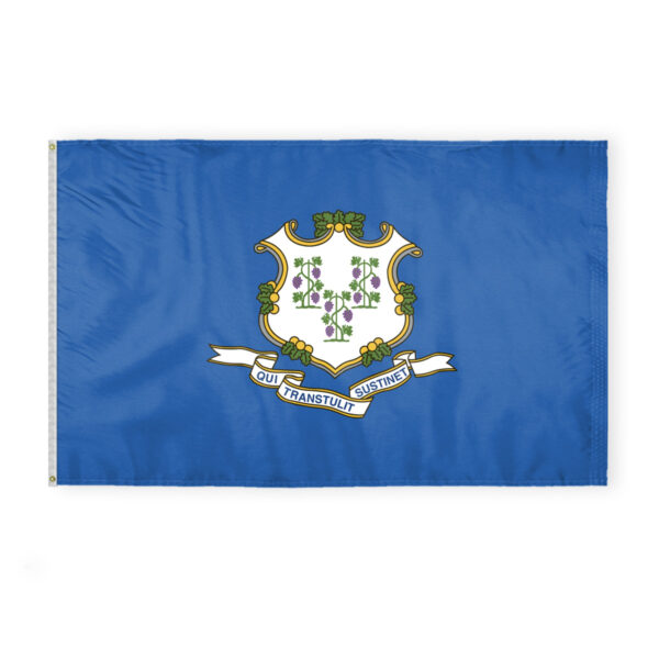 AGAS Connecticut State Flag 5x8 Ft - Double Sided Reverse Print On Back 200D Nylon