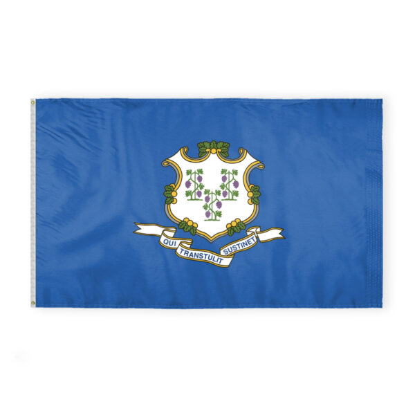 AGAS Connecticut State Flag 6x10 Ft - Double Sided Reverse Print On Back 200D Nylon