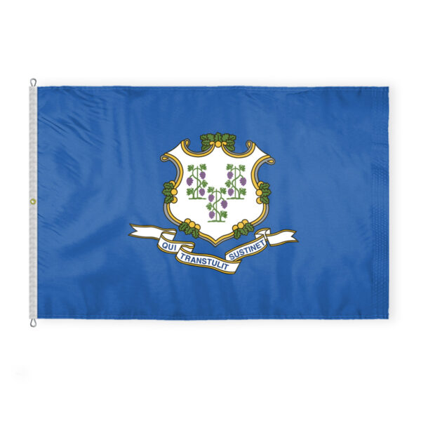 AGAS Connecticut State Flag 8x12 Ft - Double Sided Reverse Print On Back 200D Nylon