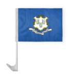 AGAS Connecticut State Car Window Flag 12x16 Inch - Printed Polyester
