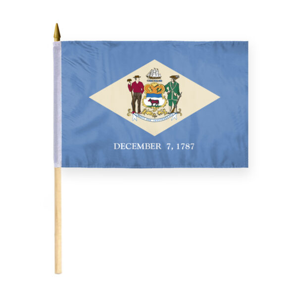 AGAS Delaware Stick Flag 12x18 Inch