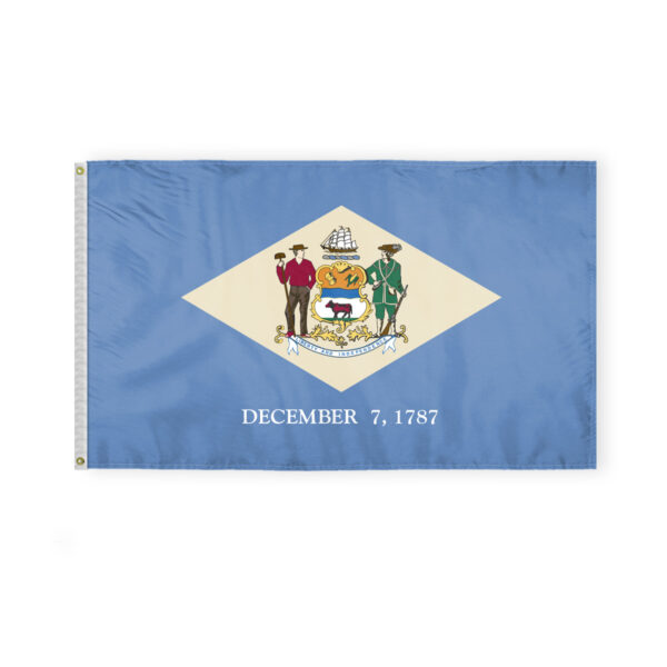 AGAS Delaware State Flag 3x5 Ft - Single Sided Polyester - Iron Grommets