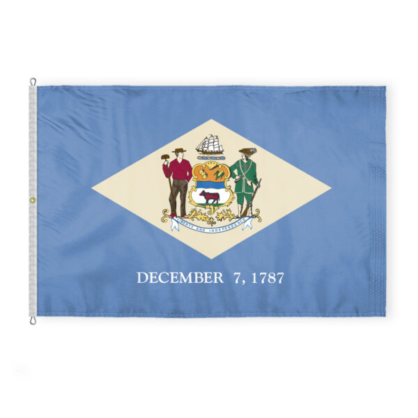 AGAS Delaware State Boat Flag 12x18 Inch - Double Sided Reverse Print On Back 200D Nylon