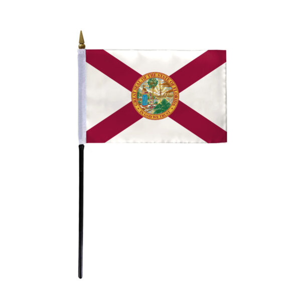 AGAS Florida Stick Flag 4x6 Inch with 11 inch Plastic Pole