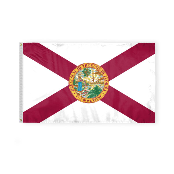 AGAS Florida State Flag 3x5 Ft - Double Sided Reverse Print On Back 200D Nylon