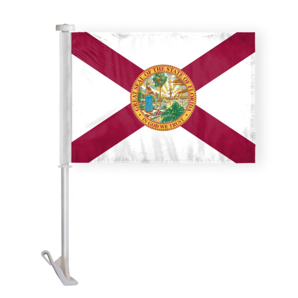 AGAS Florida State Car Window Flag 10.5x15 inch - Double Side Printed Knitted Polyester
