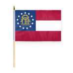 Georgia Stick Flag 12x18 Inch with 24 inch Wood Pole