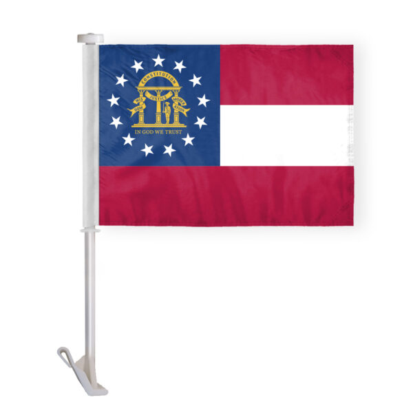 AGAS Georgia State Car Window Flag 10.5x15 inch - Double Side Printed Knitted Polyester