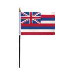 Hawaii Stick Flag 4x6 Inch with 11 inch Plastic Pole