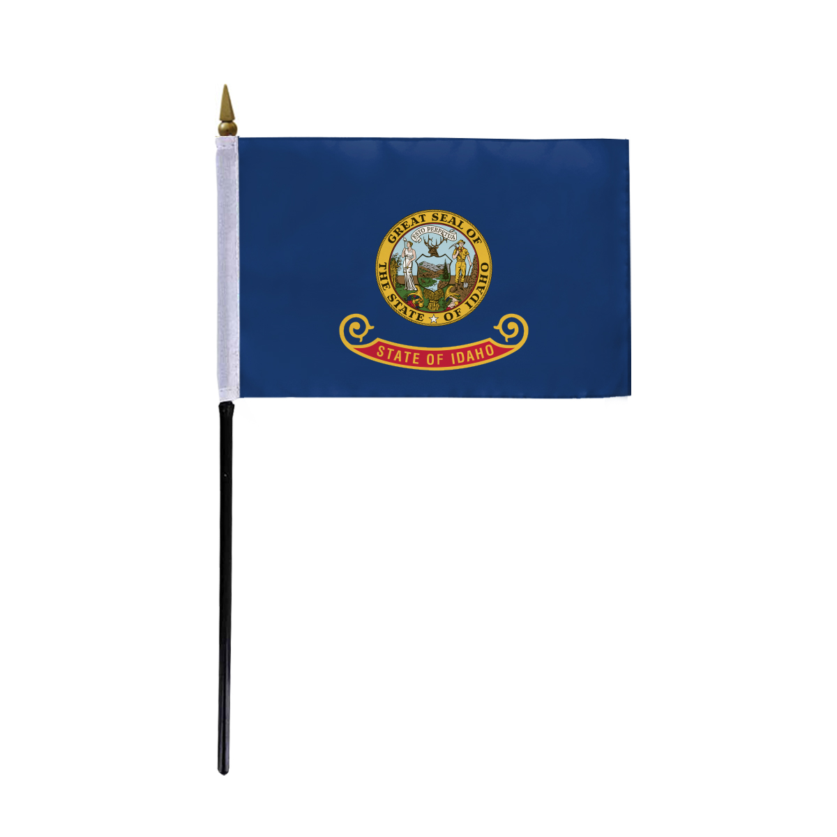 AGAS Idaho Stick Flag 4x6 Inch with 11 inch Plastic Pole - Printed Polyester