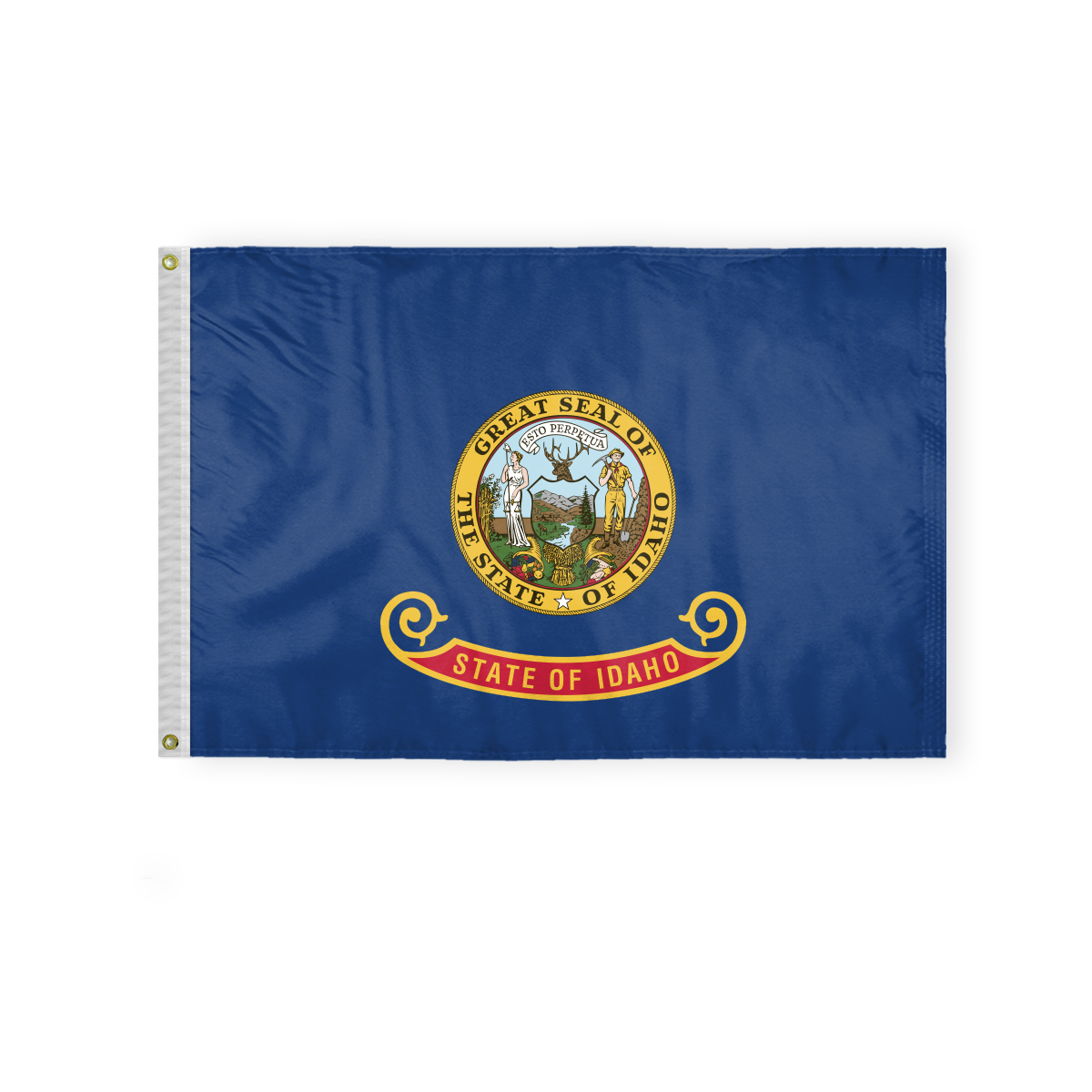 AGAS Idaho State Flag 2x3 Ft - Double Sided Reverse Print On Back 200D Nylon - Brass Grommets