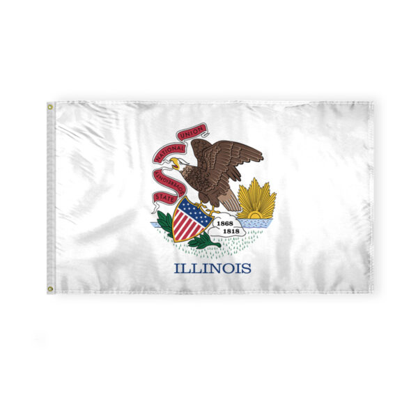 AGAS Illinois State Flag 3x5 Ft - Single Sided Polyester - Iron Grommets