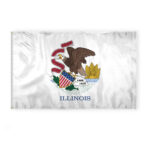 AGAS Illinois State Flag 5x8 Ft - Double Sided Reverse Print On Back 200D Nylon