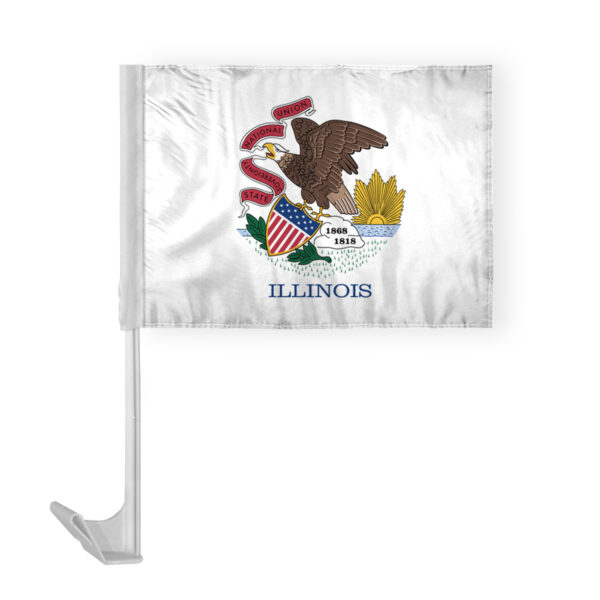 AGAS Illinois State Car Window Flag 12x16 Inch - Printed Polyester